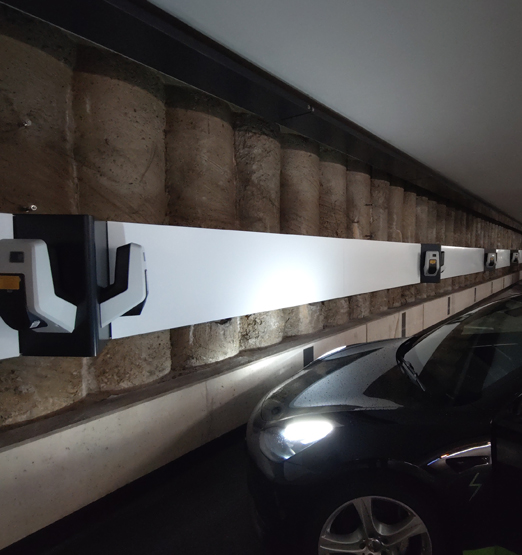 Wallbox-Anlage für Tiefgarage